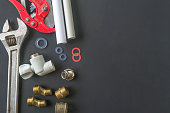Brass hardware fittings.